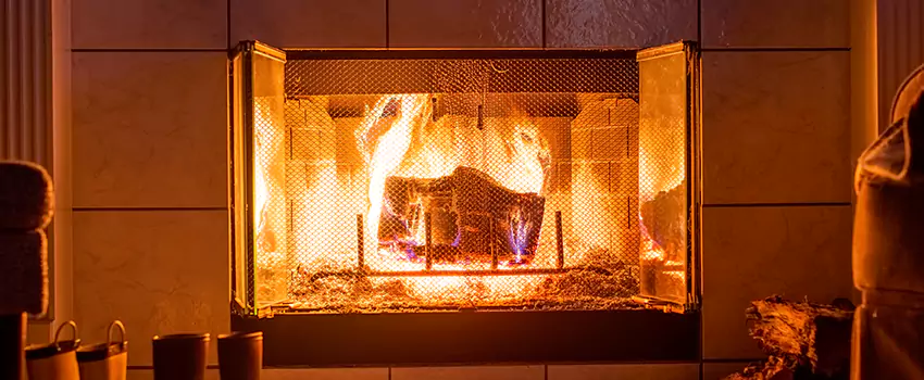 Mendota Hearth Landscape Fireplace Installation in North Massapequa, New York